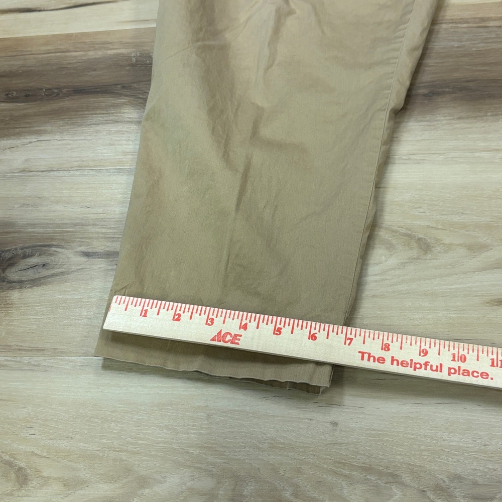 Zara Man Pleated Chinos Mens 32 Minimalist Cotton Stretch Tapered Khaki Tan - Picture 5 of 8